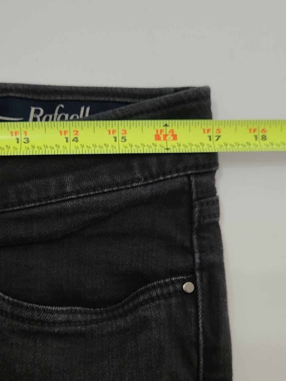 Rafaella Black Cropped Jeans with Colorful Embroidered Fringe Cuffs size 12 - Picture 7 of 9